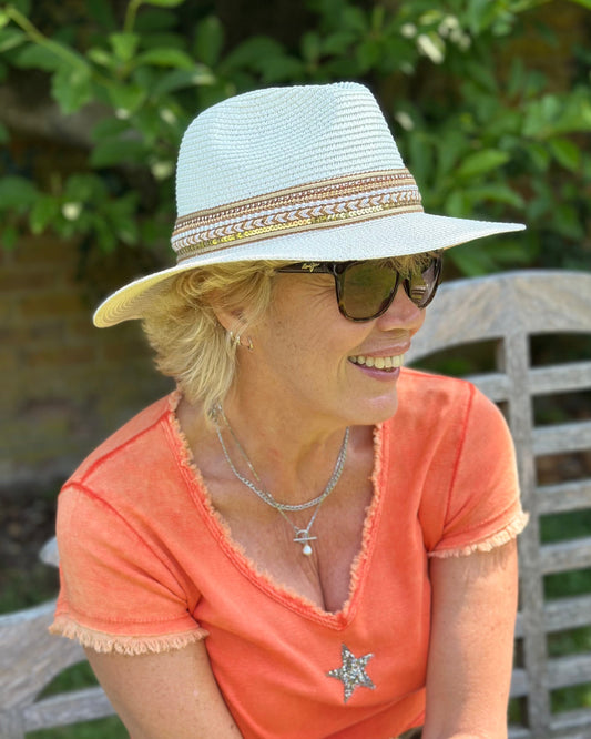 accessory Folding Travel Hat - Jewelled Band