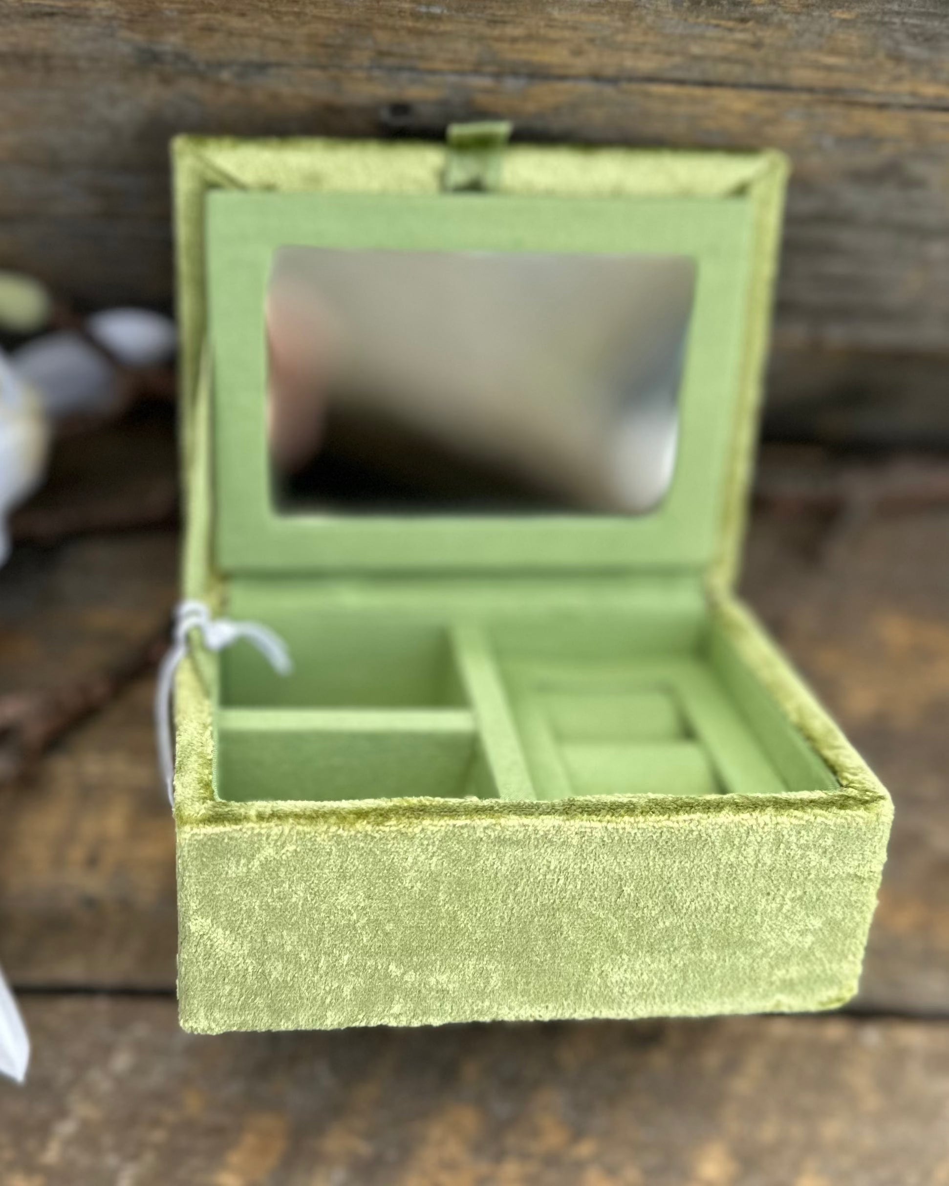 accessory Green Velvet Embellished Butterfly Jewellery Box