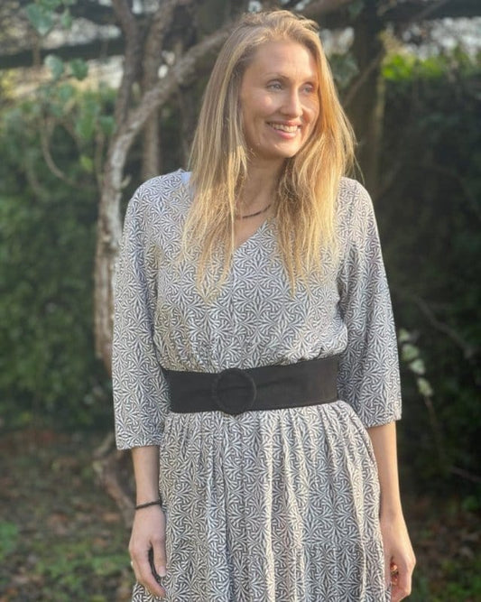 accessory Silky Suede Leather Round Buckle Belt - Chocolate Brown