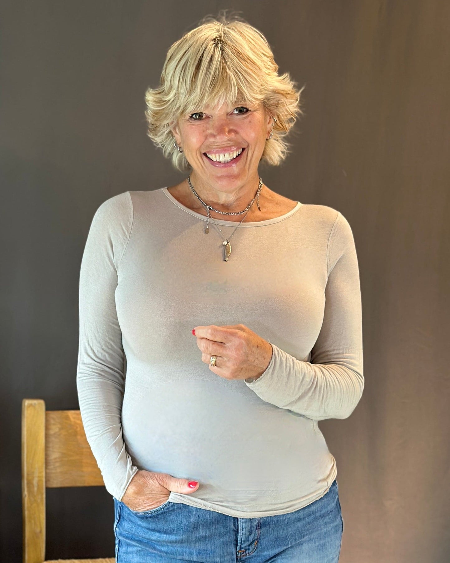 Cashmere mix body hug - Mink