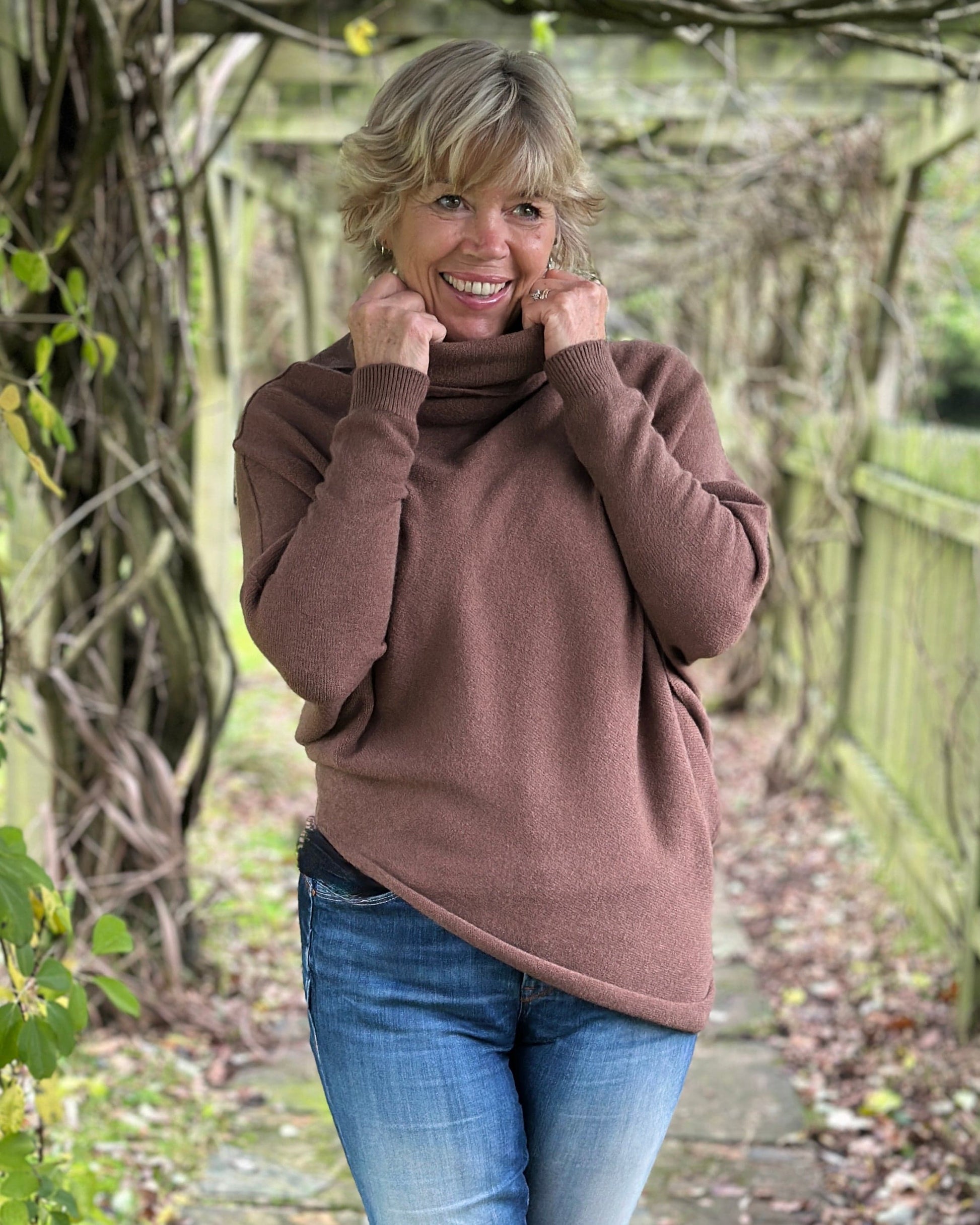 clothing Asymmetric Draped Roll Neck Jumper - Coco