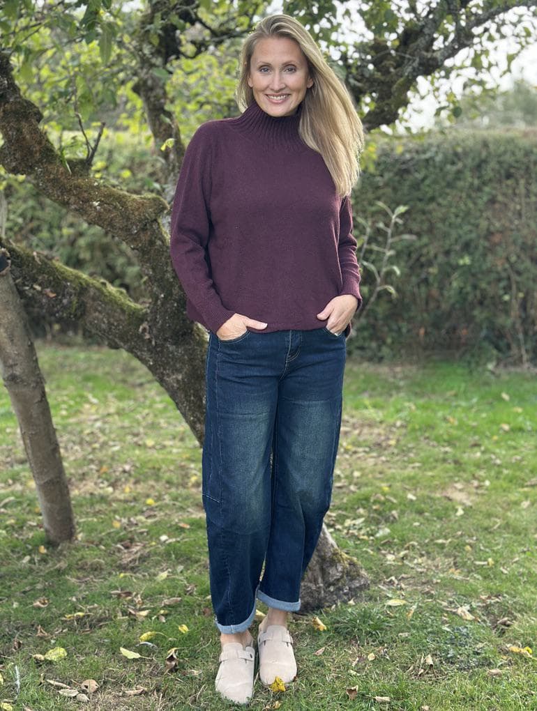 Clothing Barrel Leg Dark Denim Jeans