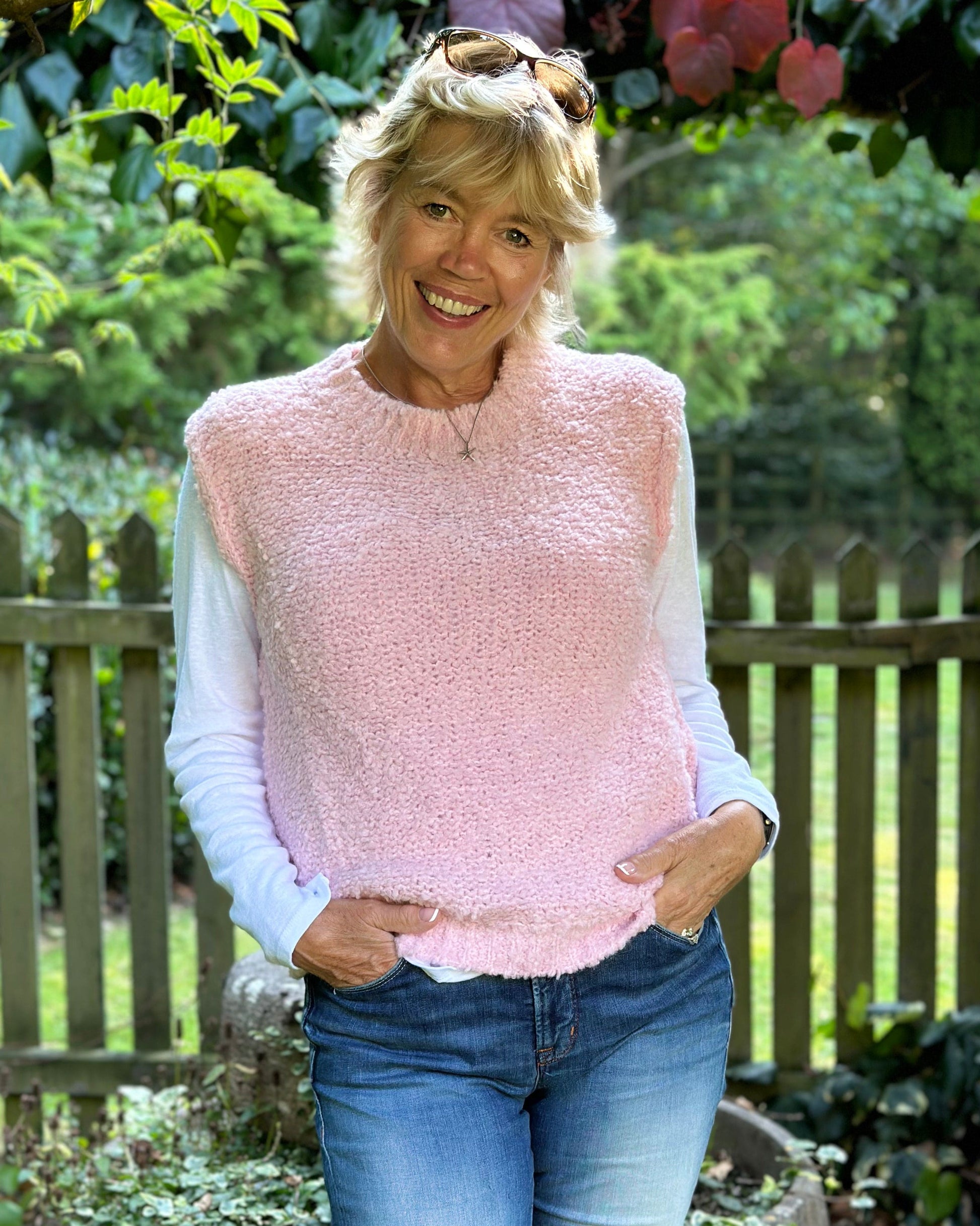 Clothing Boucle Alpaca/Wool Mix Sleeveless Tank Top - Pale Pink
