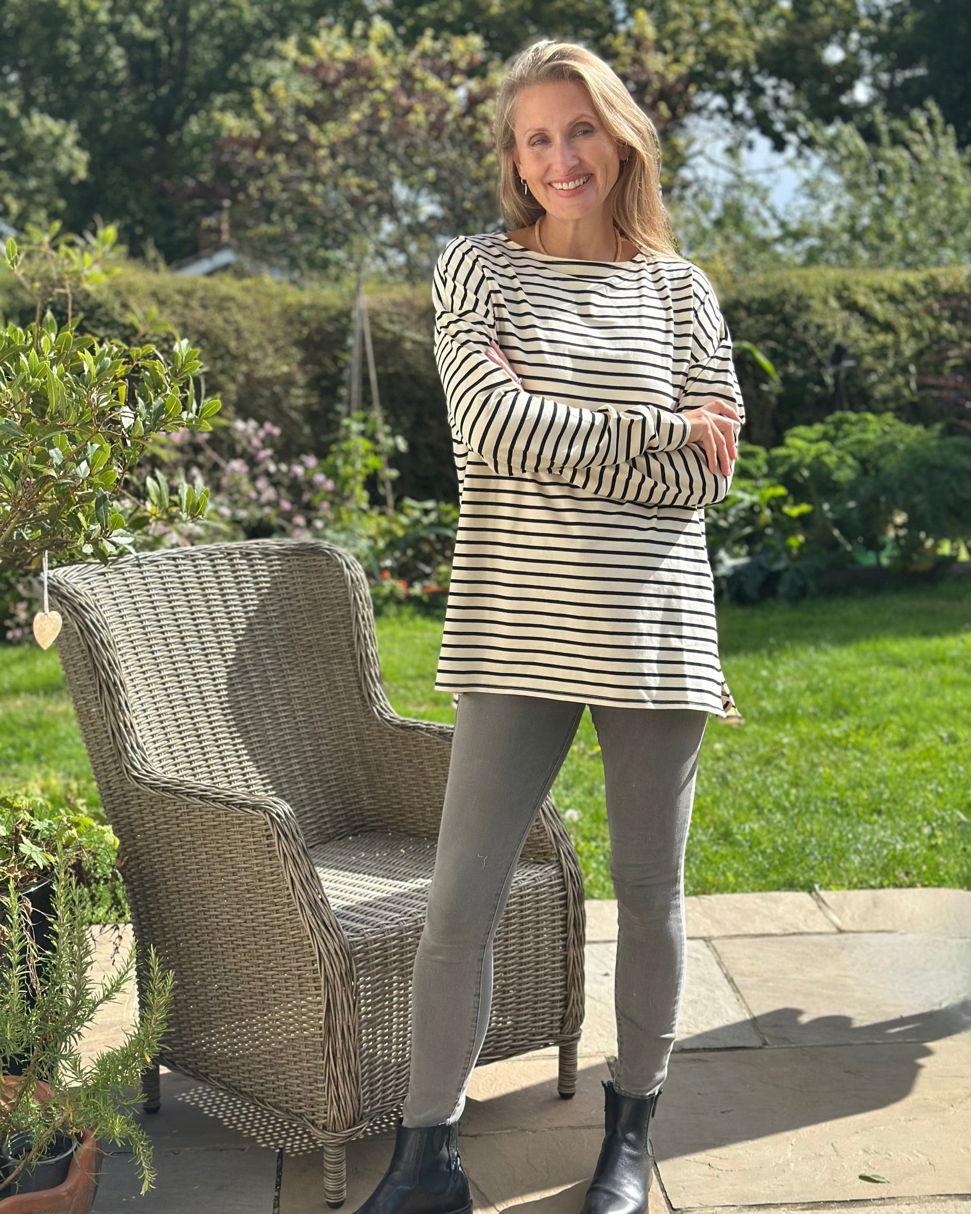 Clothing Bryony Striped Breton Top - Black/Cream