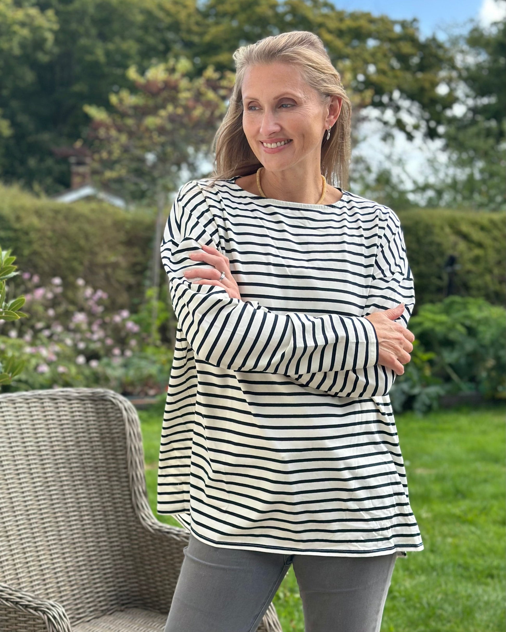 Clothing Bryony Striped Breton Top - Navy/Cream