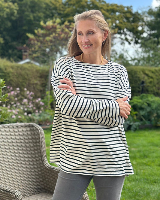 Clothing Bryony Striped Breton Top - Navy/Cream