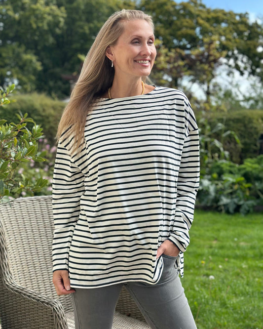 Clothing Bryony Striped Breton Top - Navy/Cream