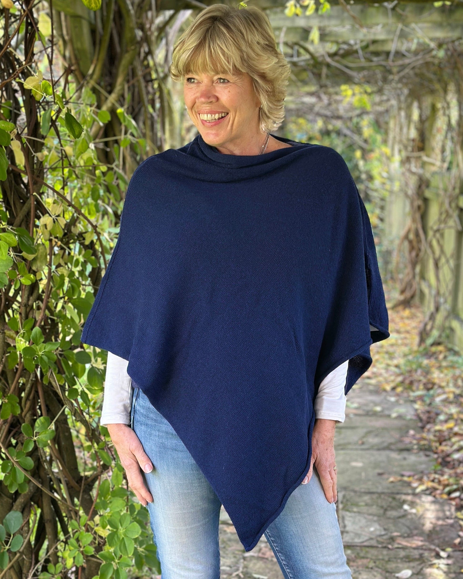 Clothing Cashmere Mix Poncho - Midnight Blue