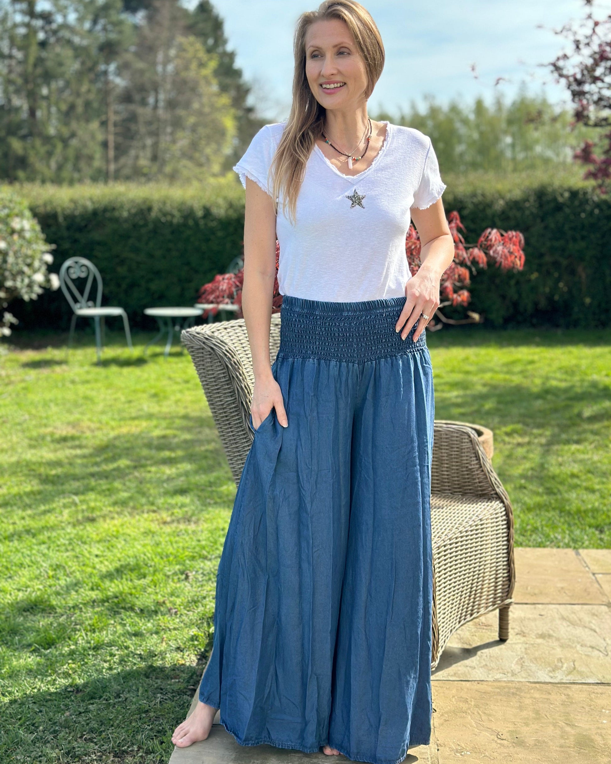 clothing Chambray Palazzo Trousers