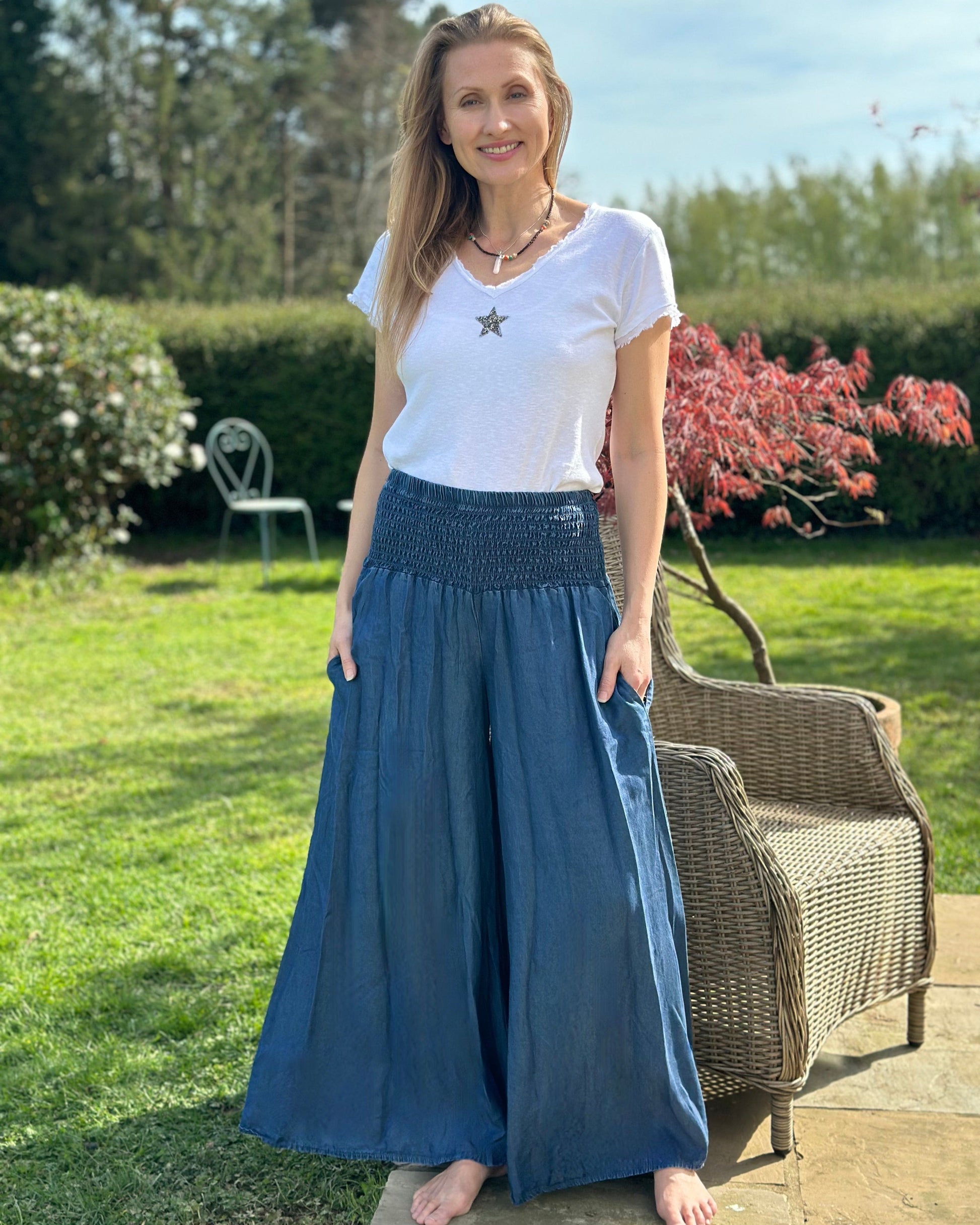 clothing Chambray Palazzo Trousers