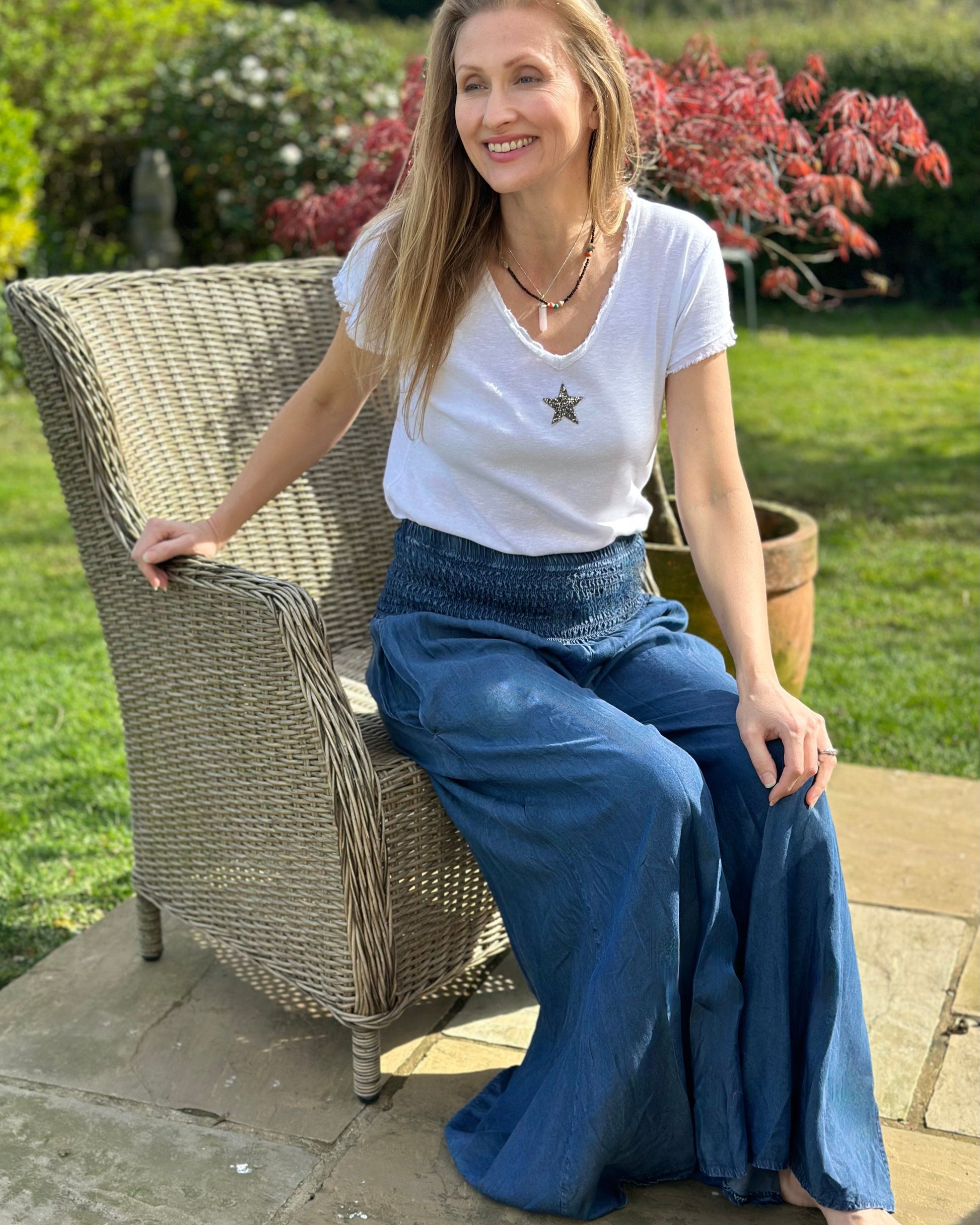 clothing Chambray Palazzo Trousers