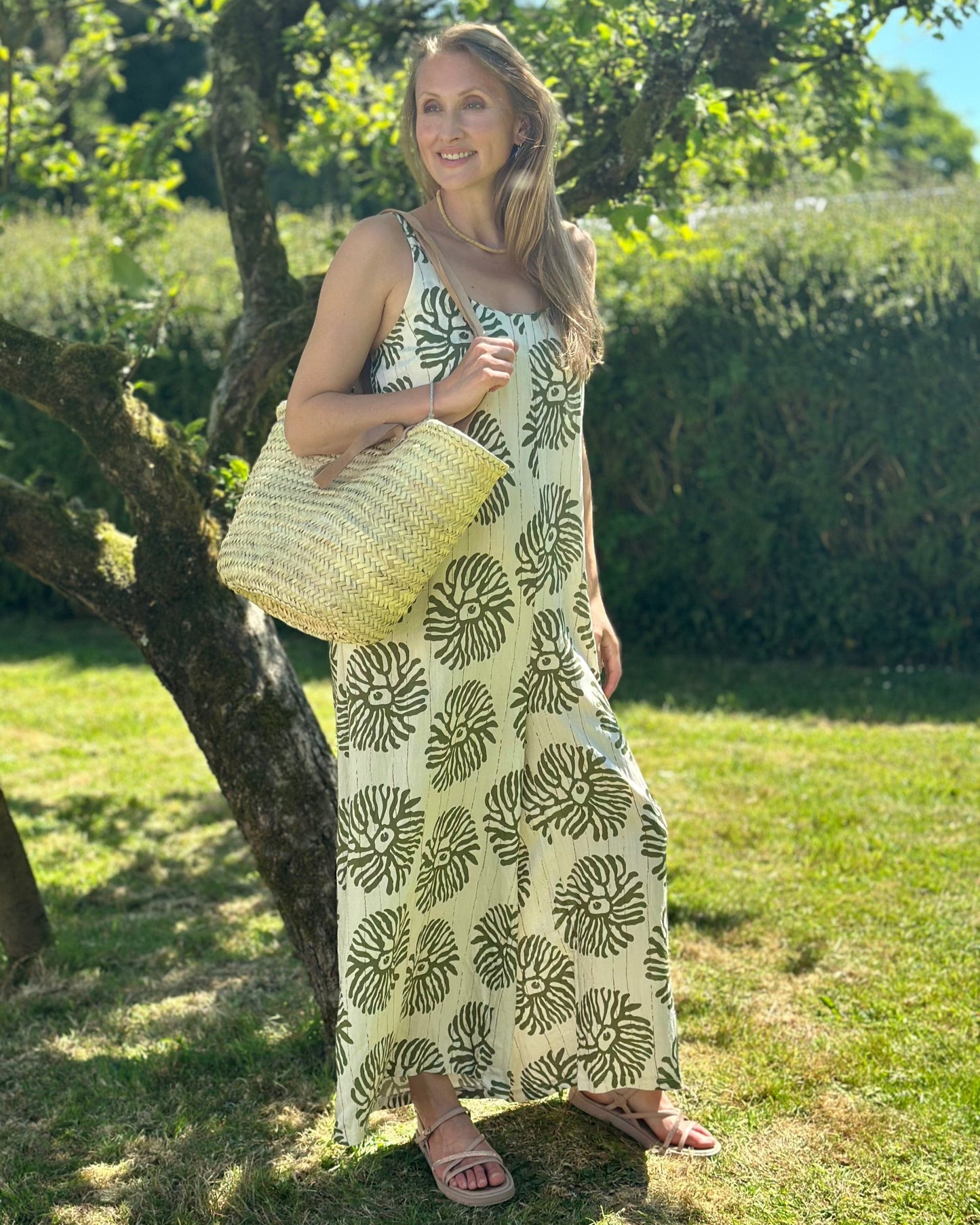 Clothing Coral Print Strap Jumpsuit - Green/Cream