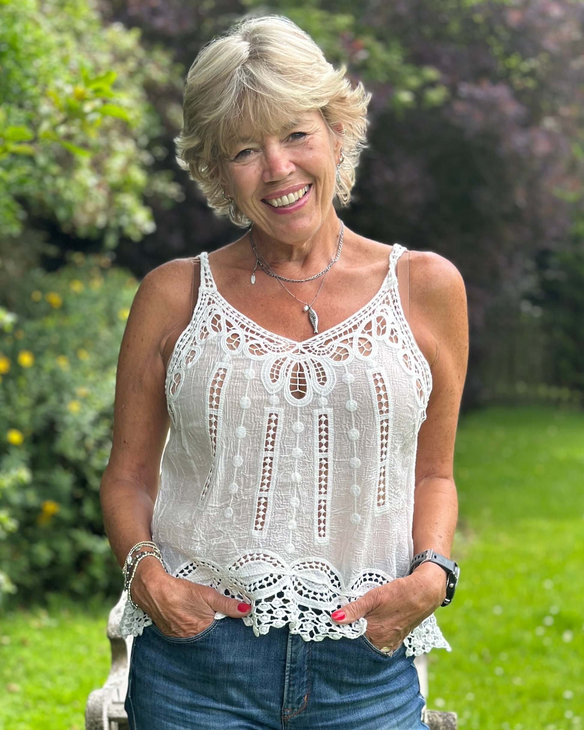 Clothing Crochet Camisole - White
