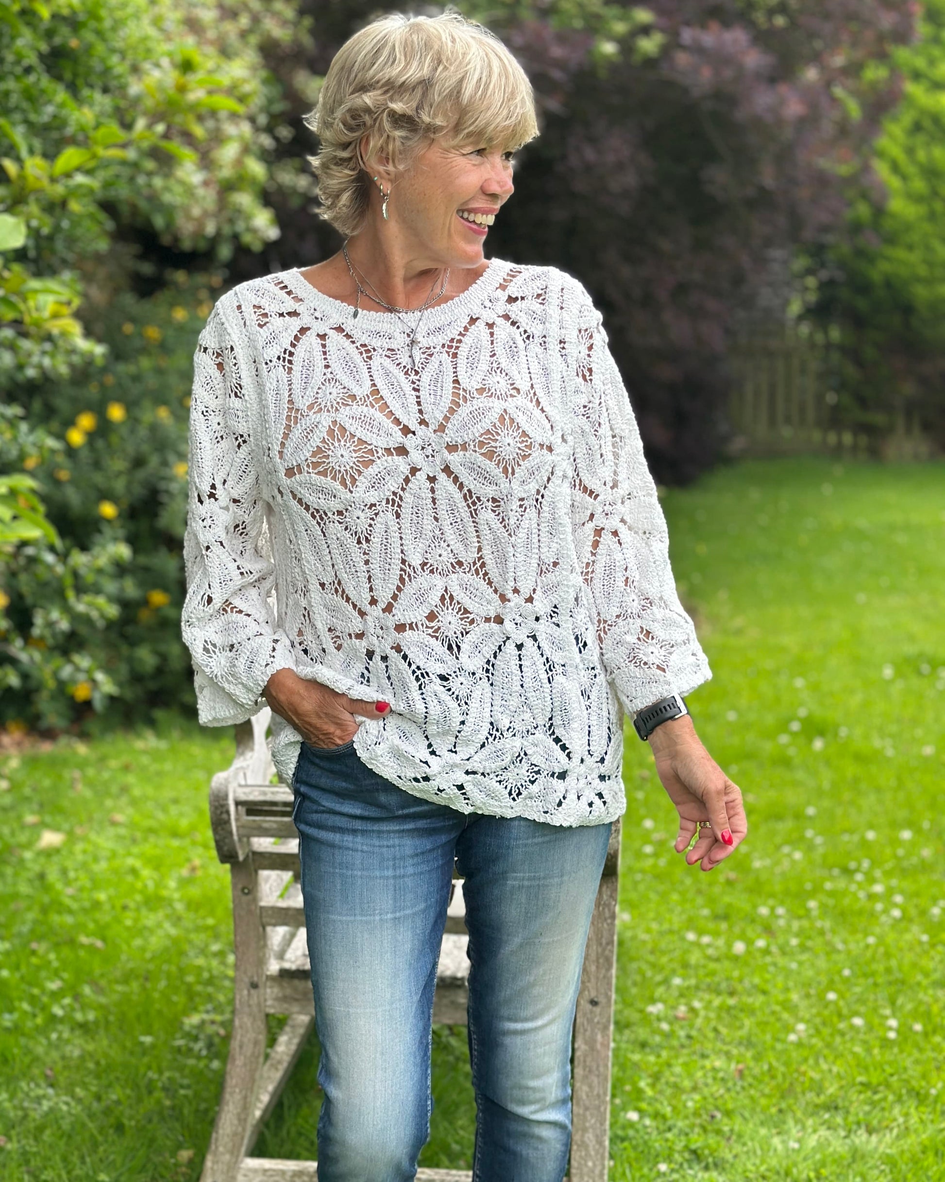 Clothing Crochet Knit Top - Ivory