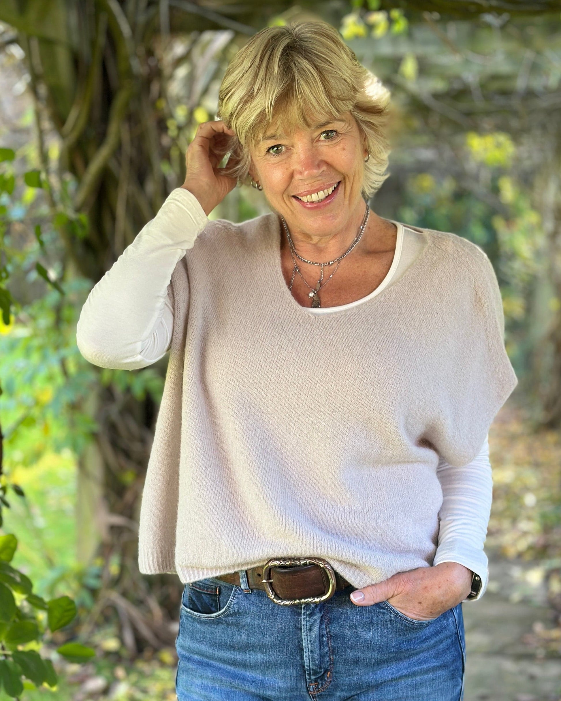 clothing Drop Shoulder Alpaca Tank Top - Oatmeal