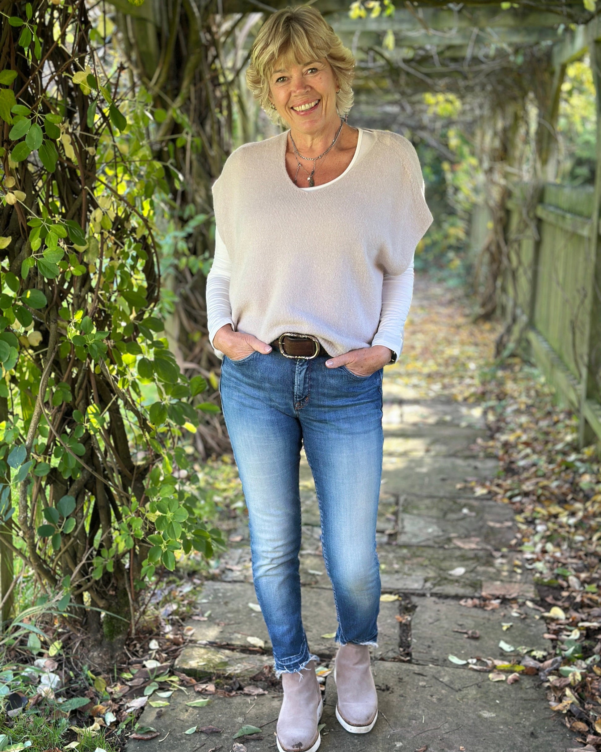 clothing Drop Shoulder Alpaca Tank Top - Oatmeal