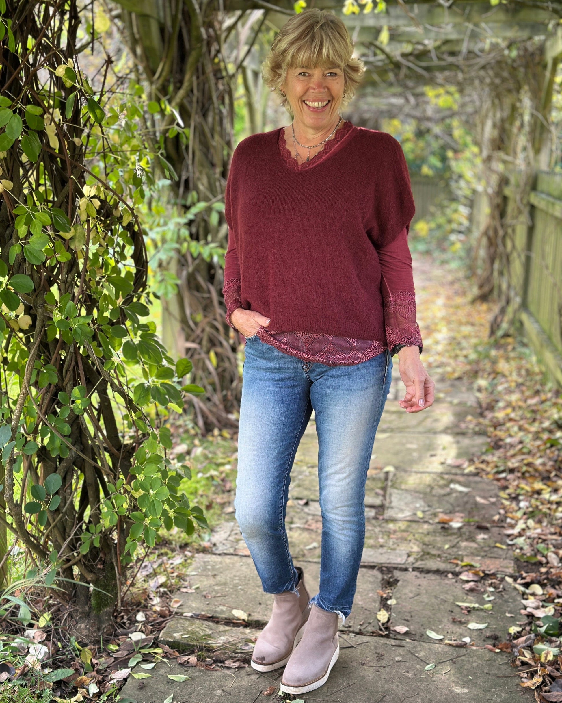 clothing Drop Shoulder Alpaca Tank Top - Wine