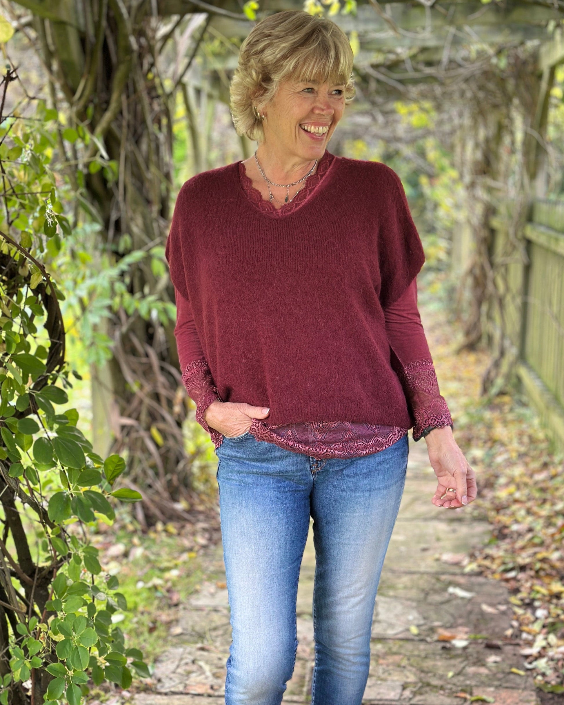 clothing Drop Shoulder Alpaca Tank Top - Wine