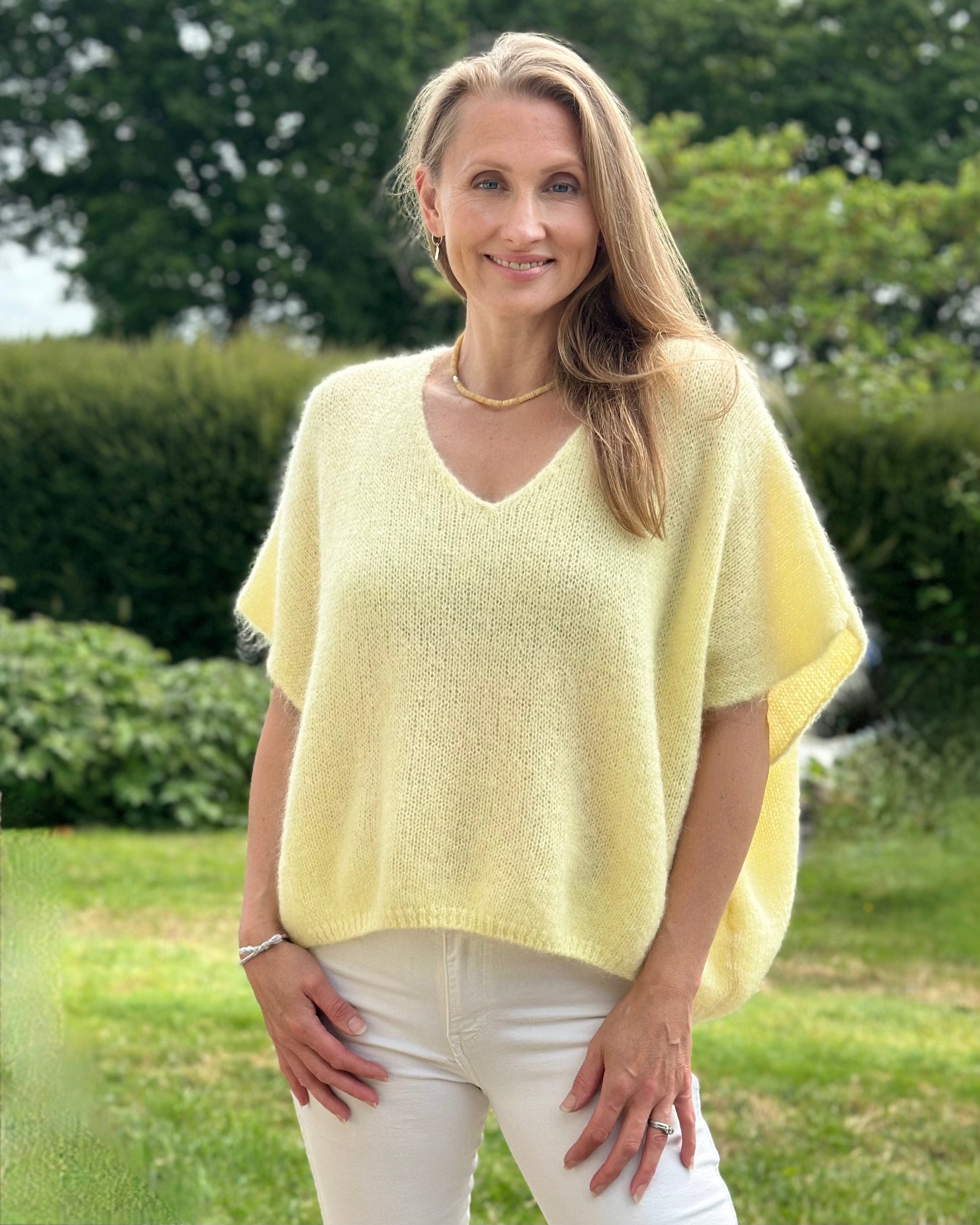 clothing Drop Shoulder Mohair Tank Top - Lemon