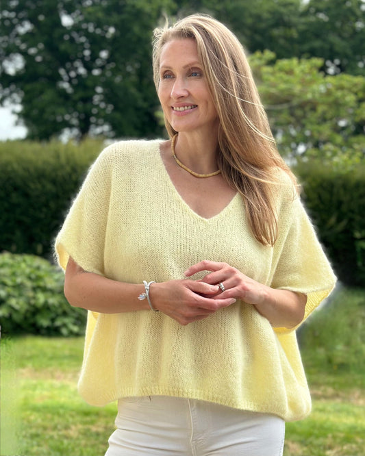 clothing Drop Shoulder Mohair Tank Top - Lemon