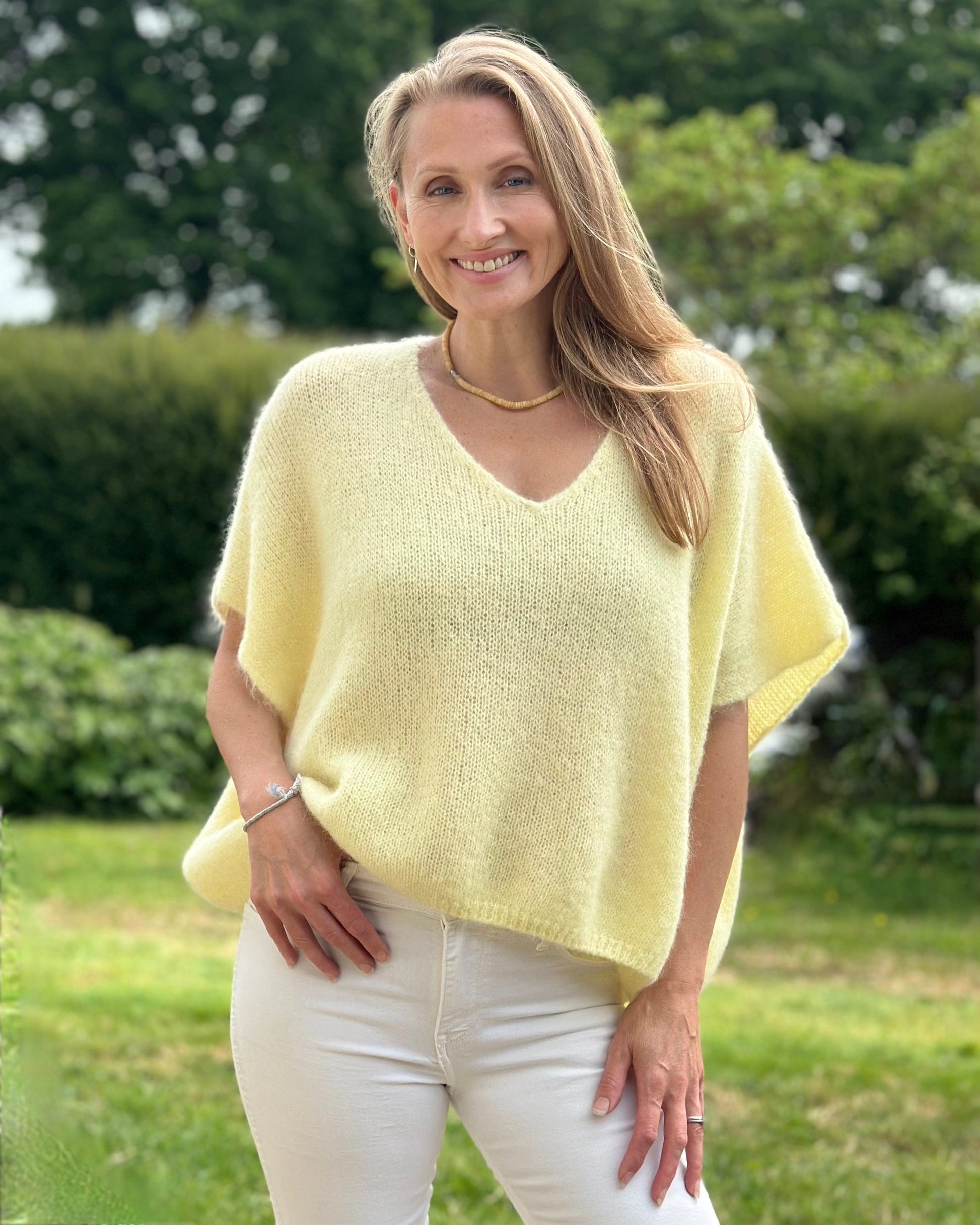 clothing Drop Shoulder Mohair Tank Top - Lemon