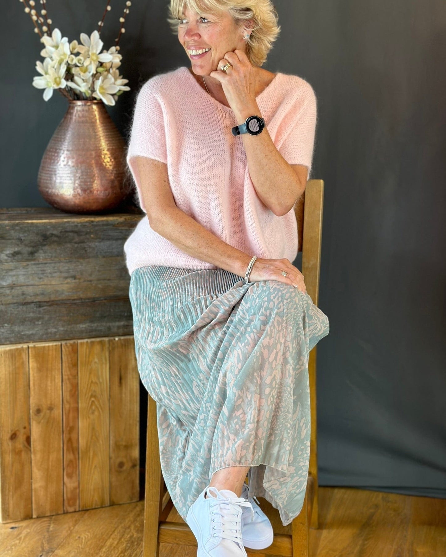 clothing Drop Shoulder Mohair Tank Top - Pale Pink