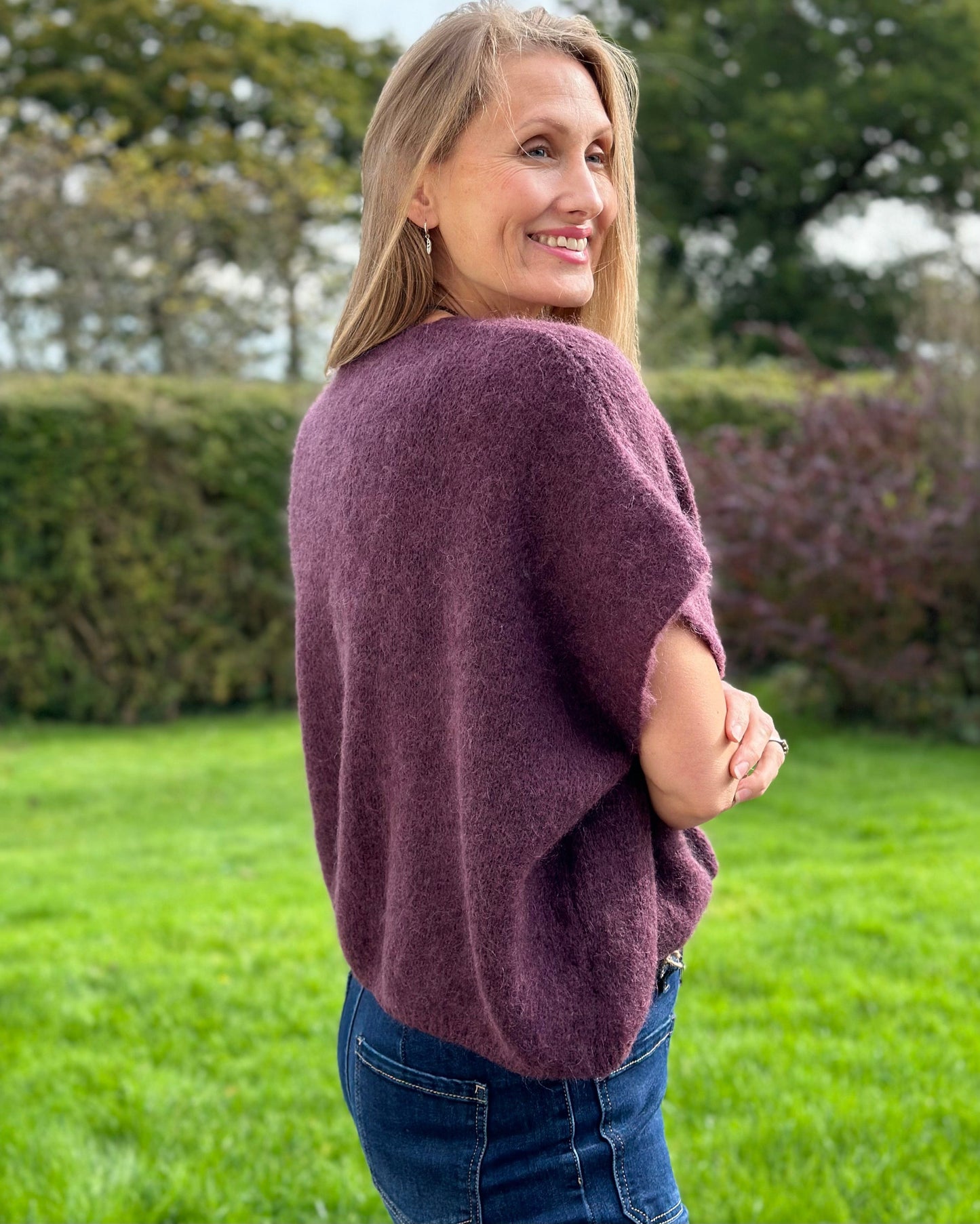 clothing Drop Shoulder Mohair Tank Top - Plum