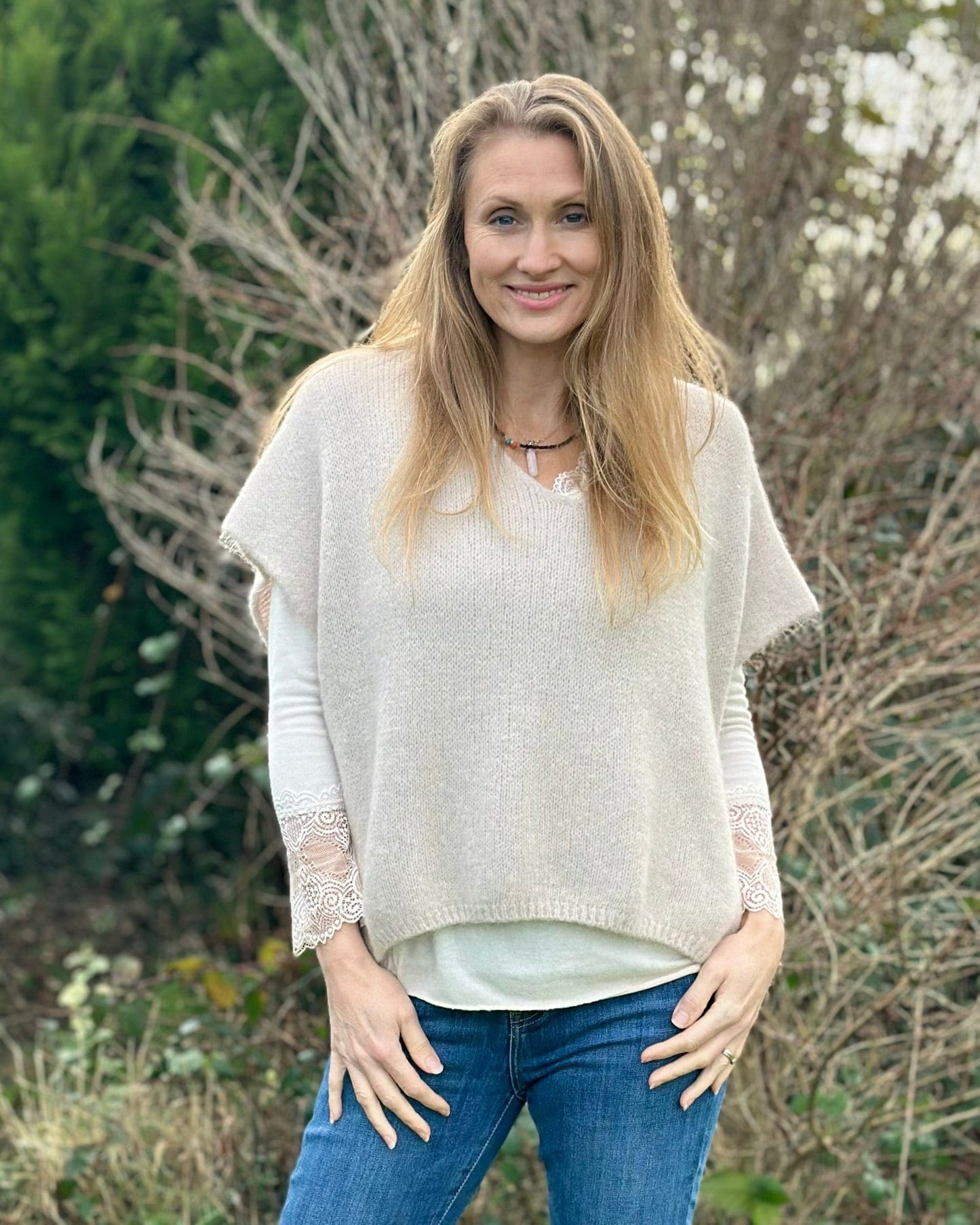 clothing Drop Shoulder Mohair Tank Top - Sand