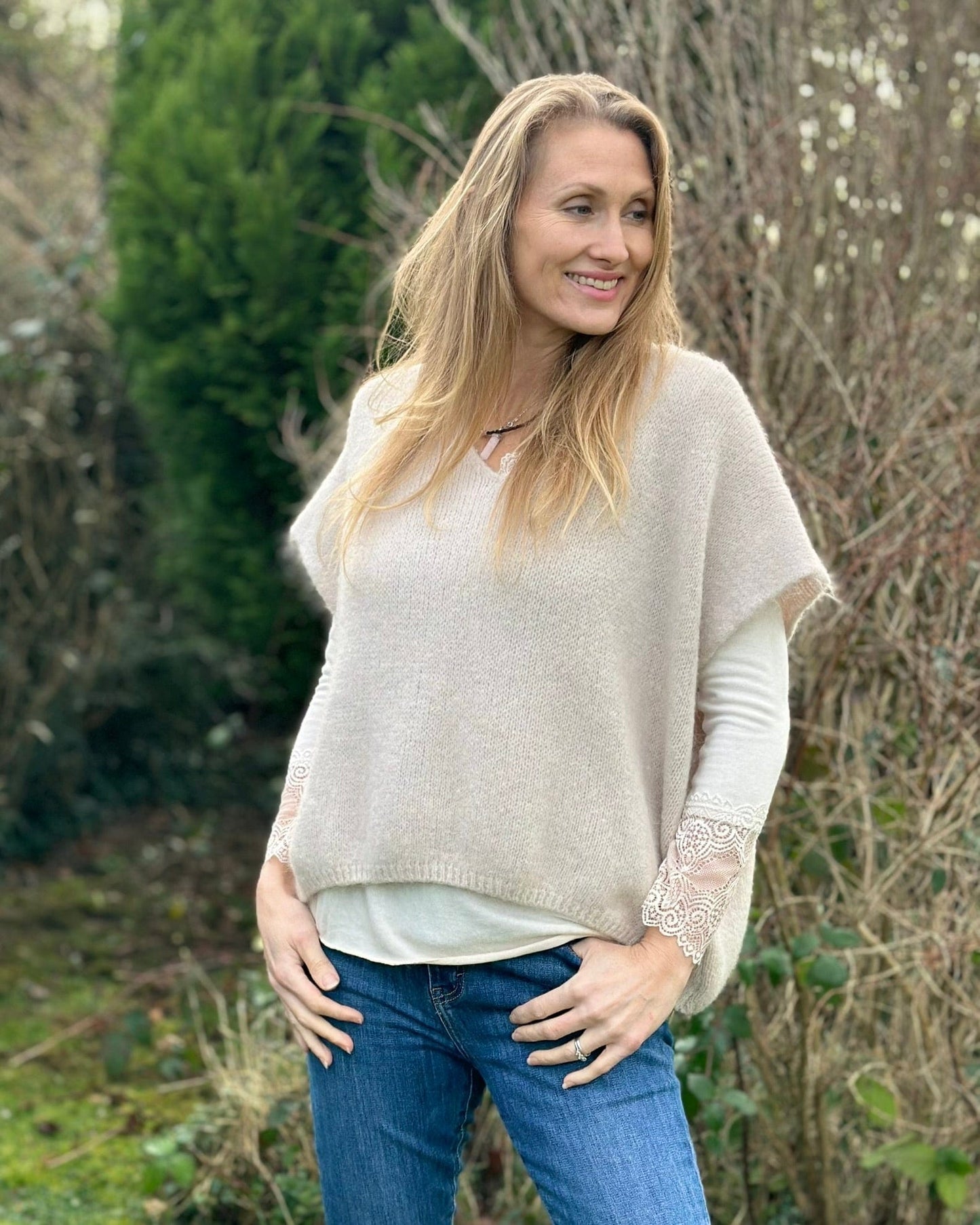 clothing Drop Shoulder Mohair Tank Top - Sand