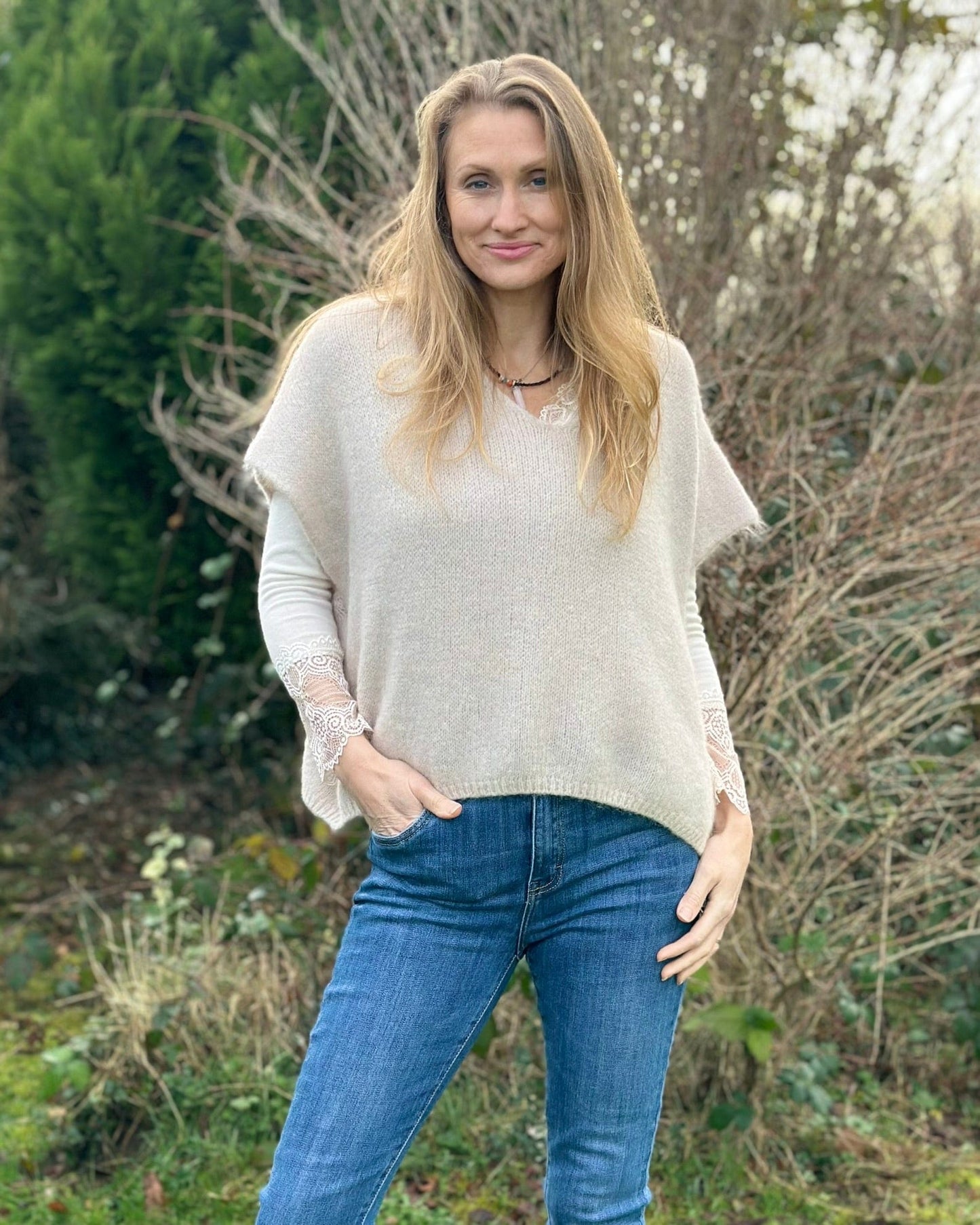 clothing Drop Shoulder Mohair Tank Top - Sand
