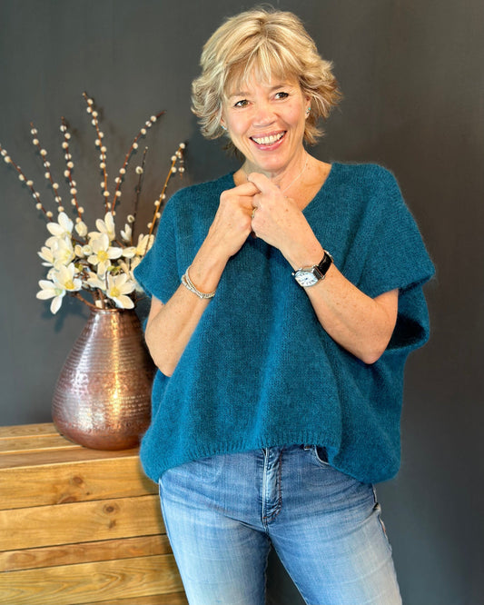 clothing Drop Shoulder Mohair Tank Top - Teal