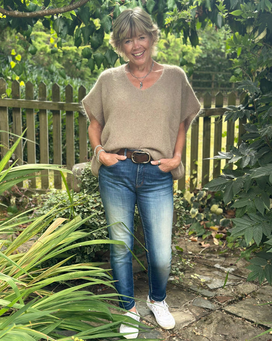 clothing Drop Shoulder Mohair Tank Top - Truffle