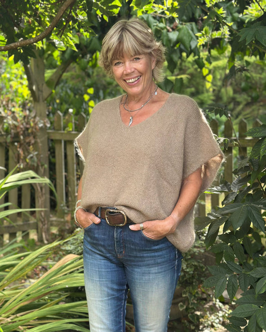 clothing Drop Shoulder Mohair Tank Top - Truffle