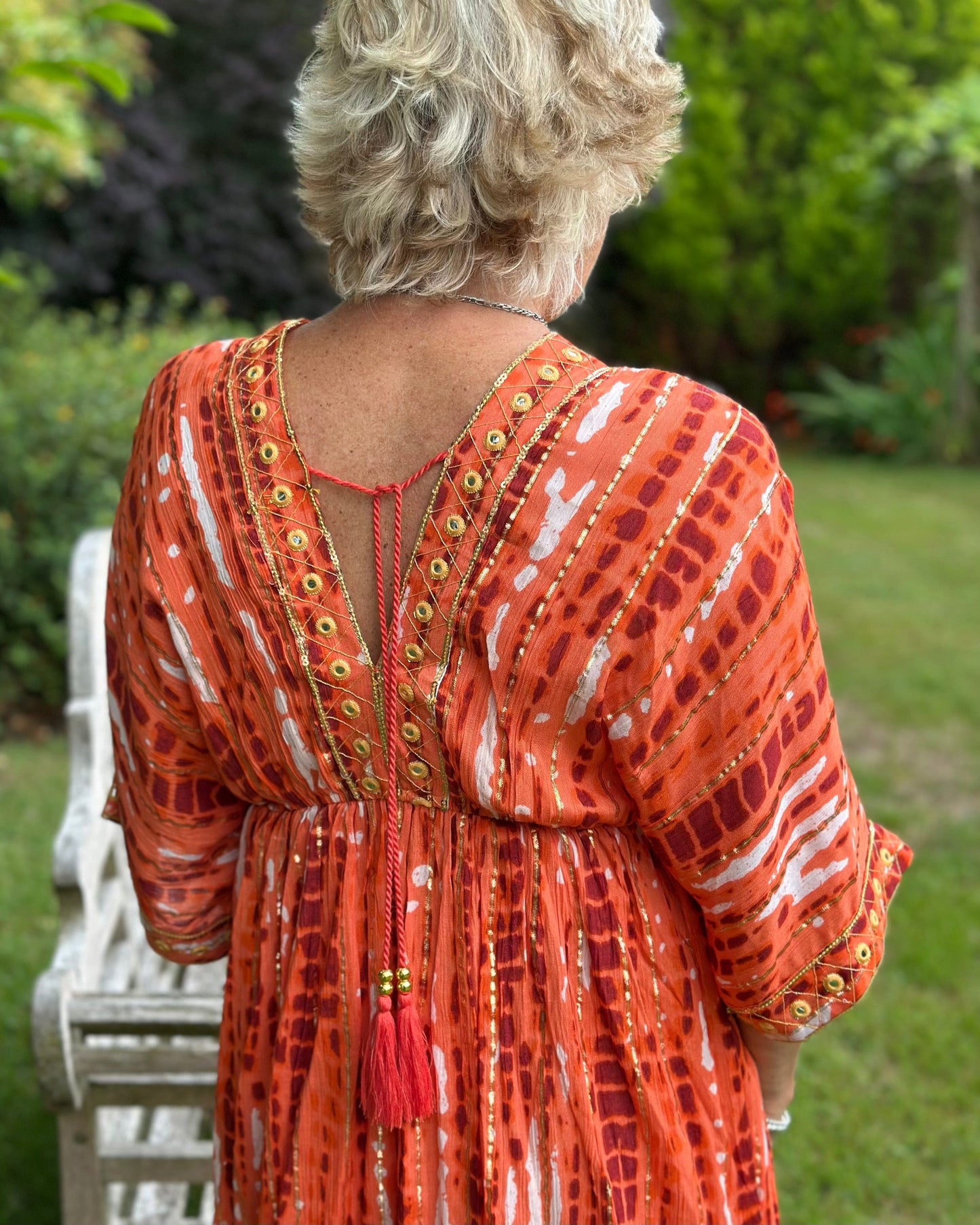 Clothing Embellished Tunic - Orange/Gold