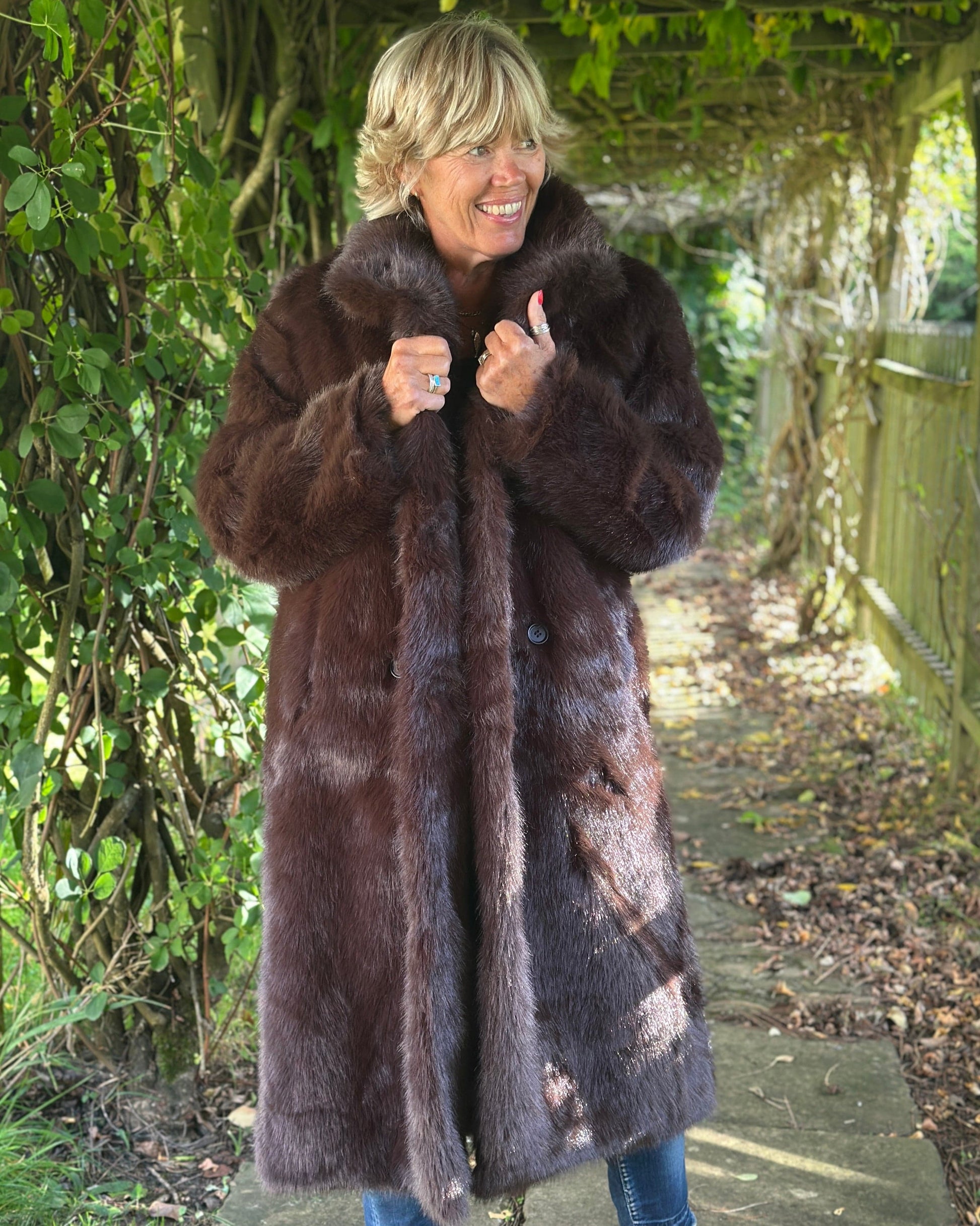 Clothing Faux Fur Long Coat - Chocolate