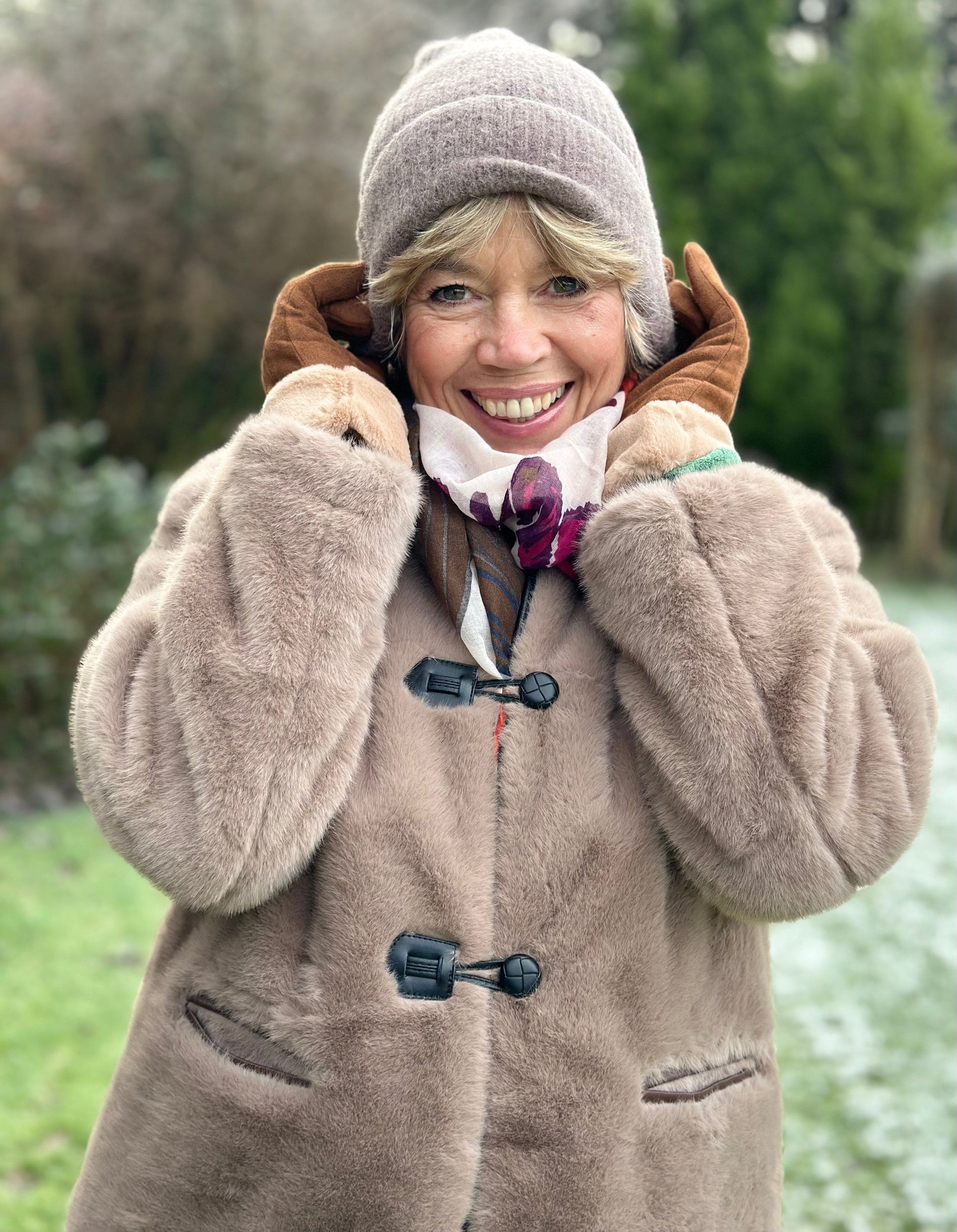 Clothing Faux Fur Toggle Jacket - Mocha