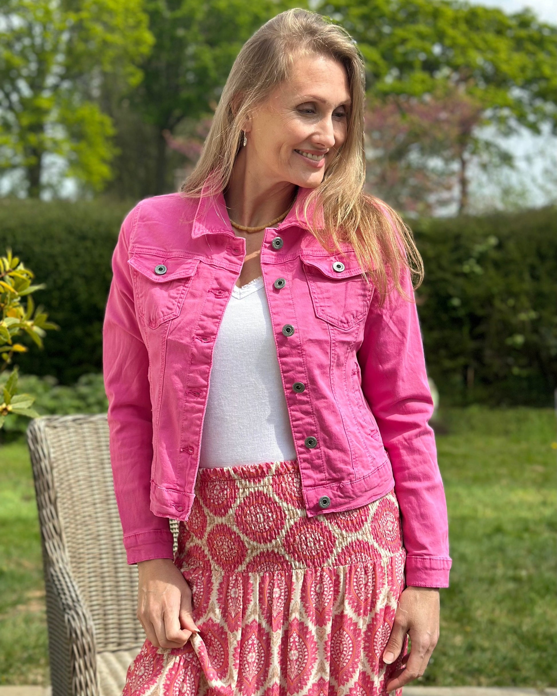 clothing Fuchsia Denim Jacket - Sized