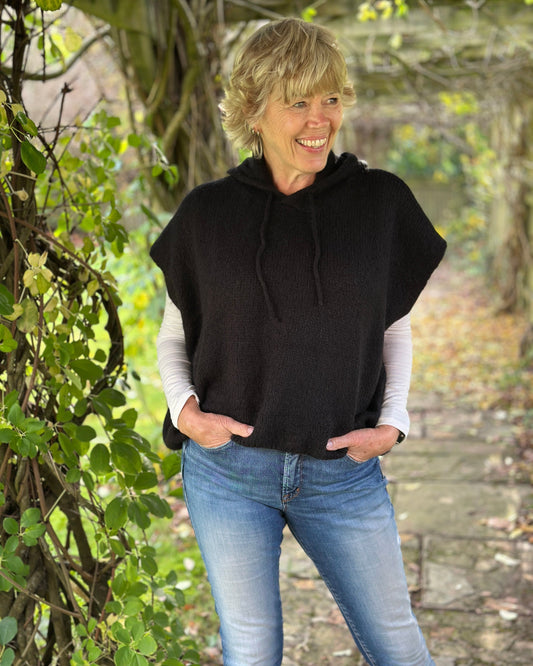 clothing Hooded Mohair Tank Top - Black