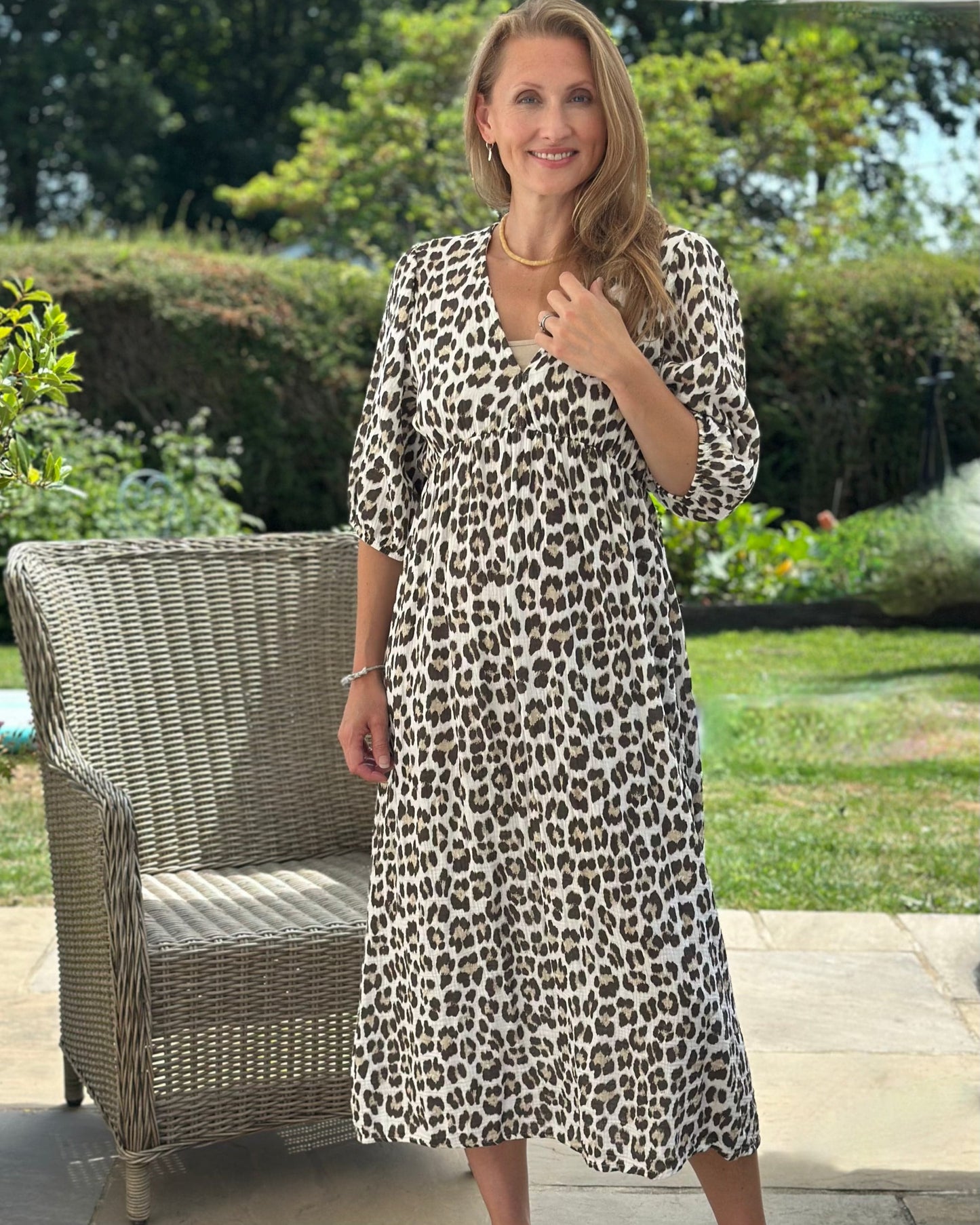 Clothing Leopard Print Maxi Dress - Brown/Beige