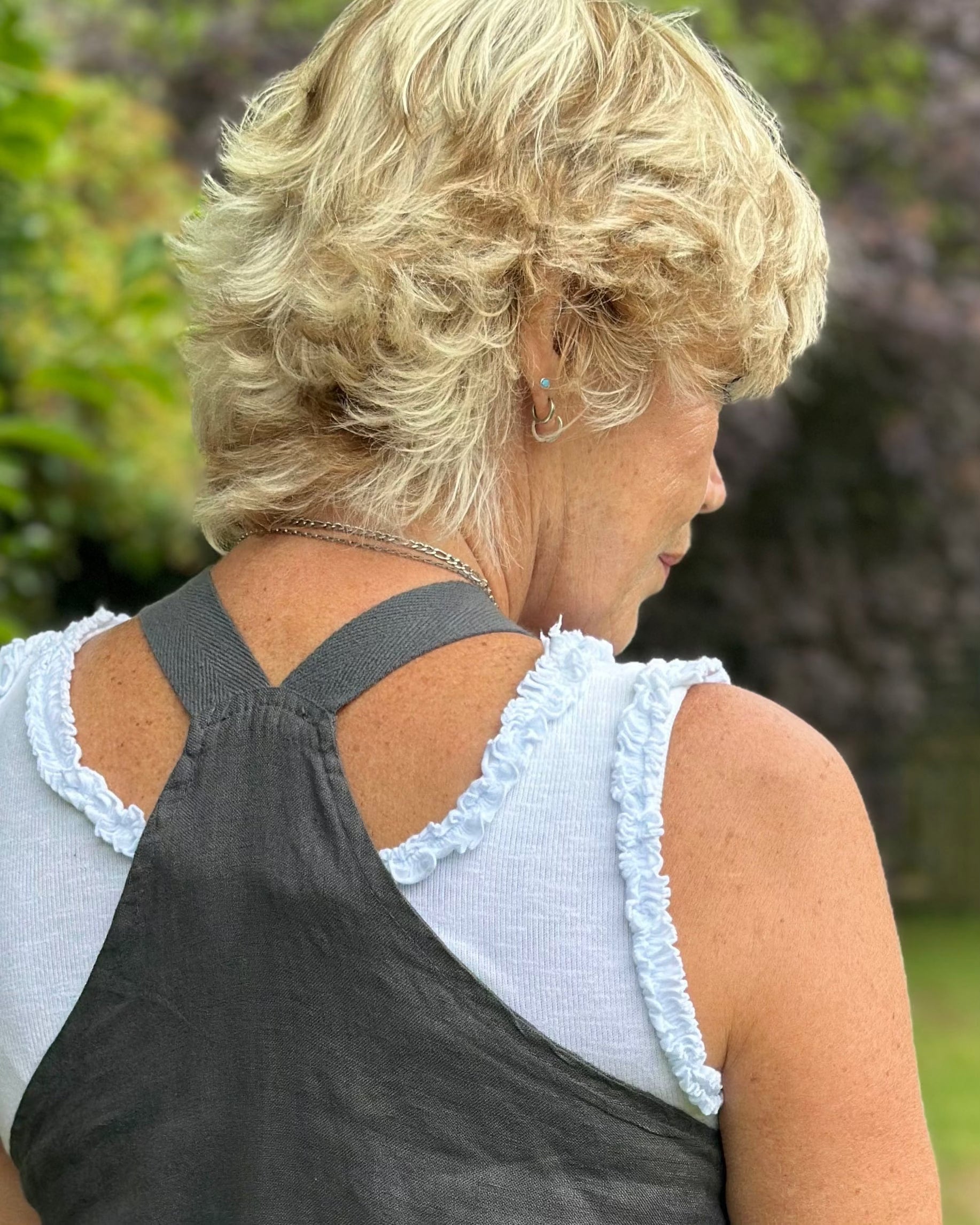 clothing Linen Pocket Dungarees - Charcoal