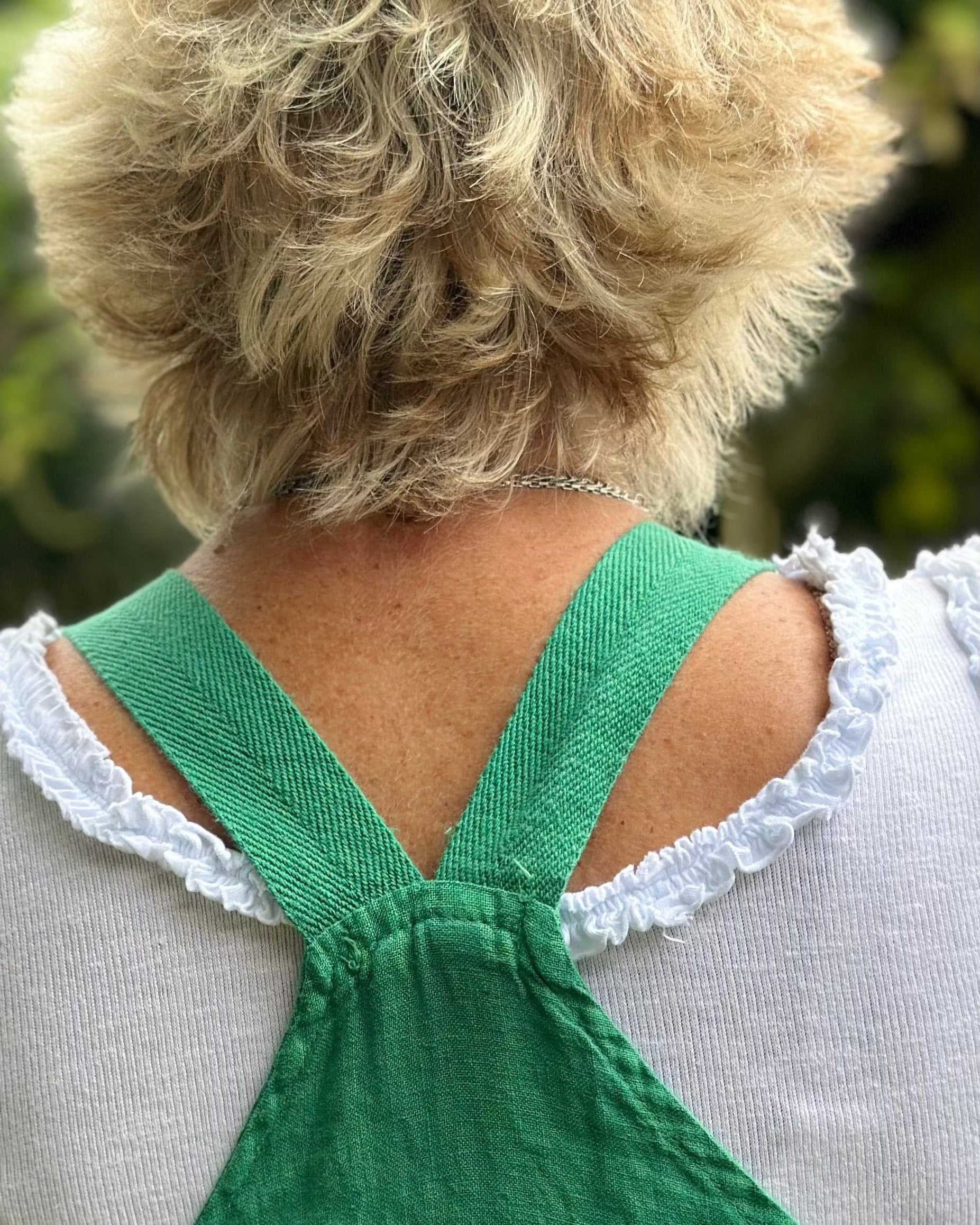 clothing Linen Pocket Dungarees - Green