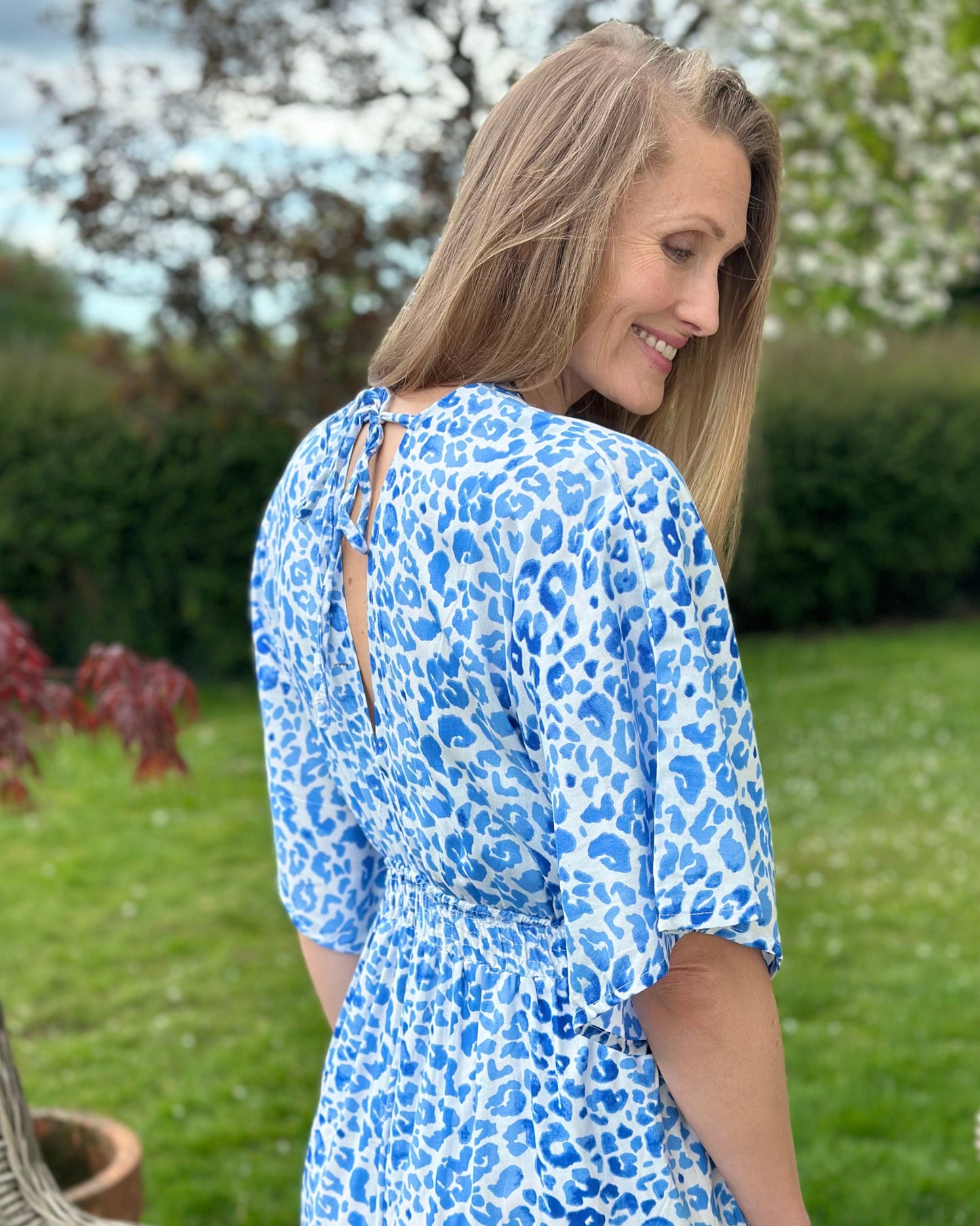 clothing Long Leopard Print Jumpsuit - Blue