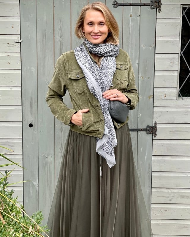 clothing Long Pleated Tulle Skirt - Khaki