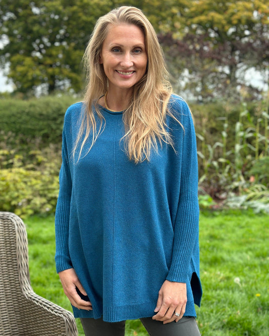 clothing Long Sleeve Slouchy Jumper - Teal
