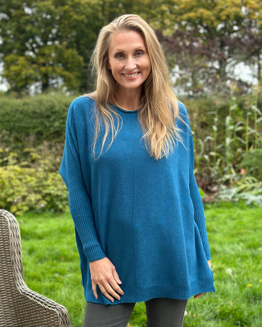 clothing Long Sleeve Slouchy Jumper - Teal
