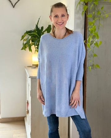 clothing Longline Slouchy Jumper - Baby Blue