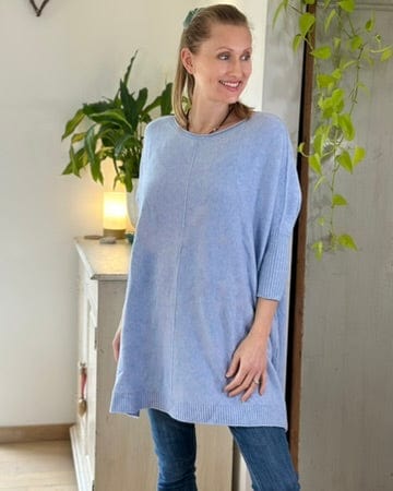 clothing Longline Slouchy Jumper - Baby Blue