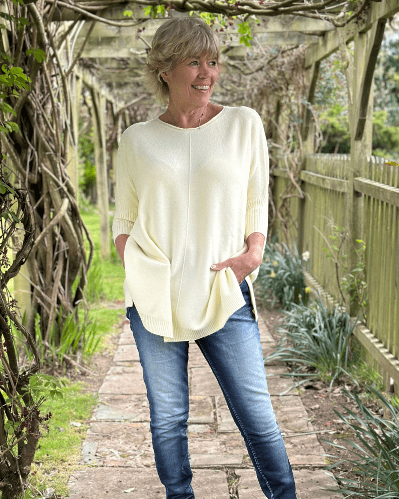 clothing Longline Slouchy Jumper - Paste Yellow