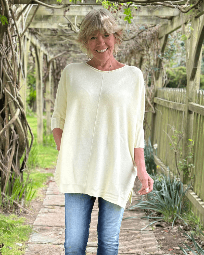 clothing Longline Slouchy Jumper - Paste Yellow