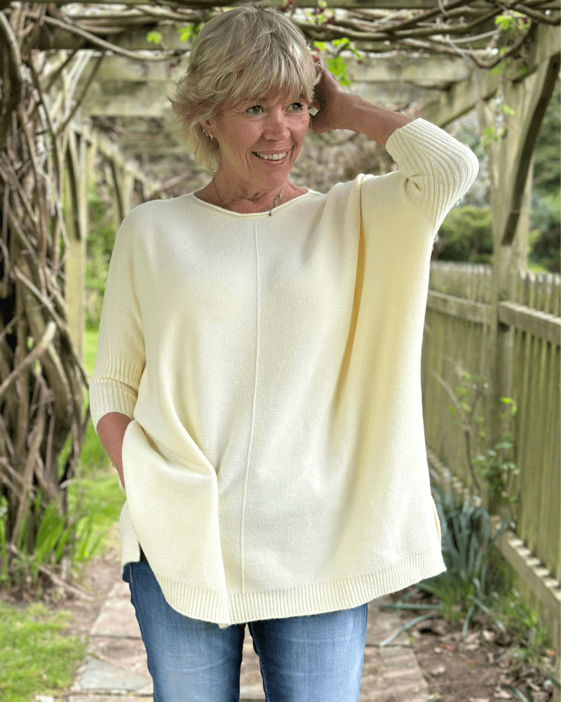 clothing Longline Slouchy Jumper - Paste Yellow